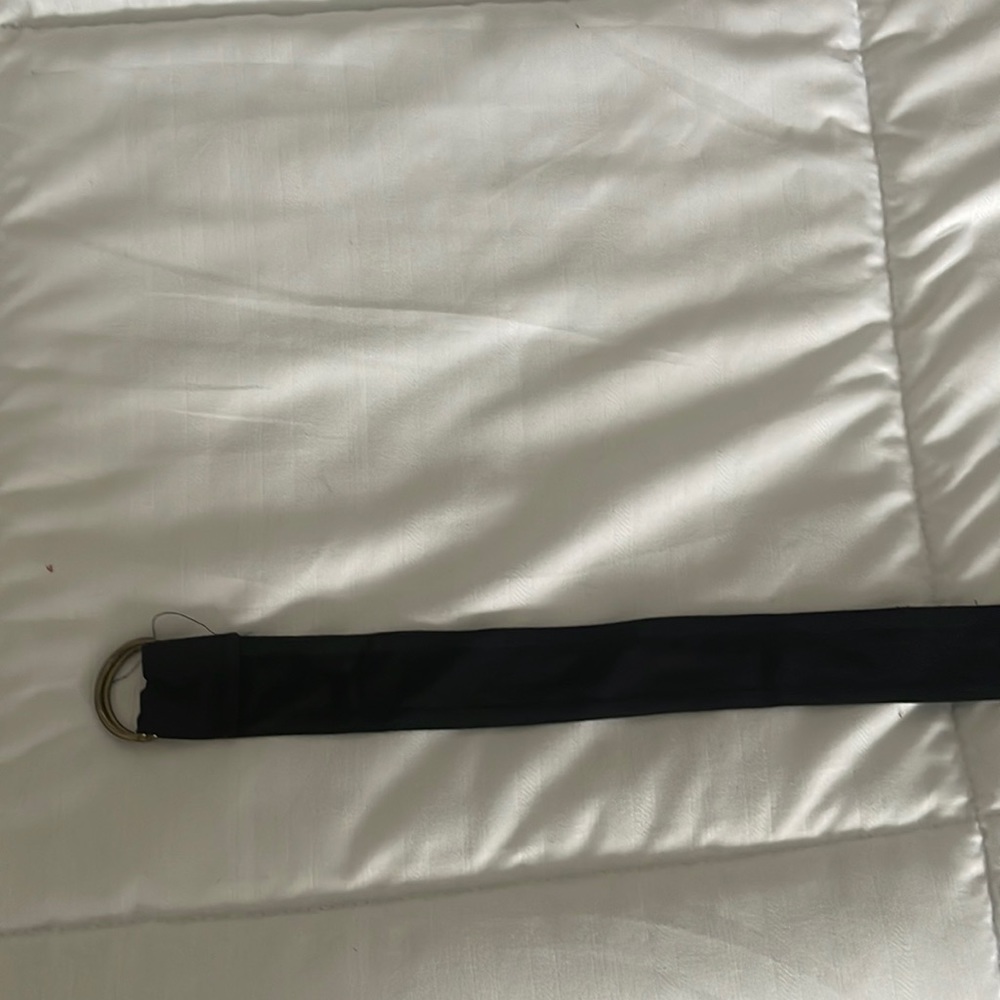 Black cloth D ring belt